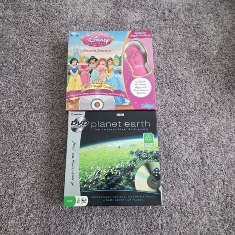 Disney Princess Dream Journey DVD Board Game (2006) + Planet Earth DVD Game